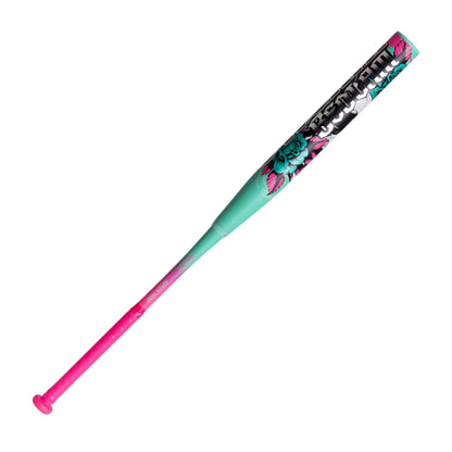 A photo of the Worth Bedlam 13.5" Balanced USSSA Slo-Pitch Bat (2026) in colour teal and pink.