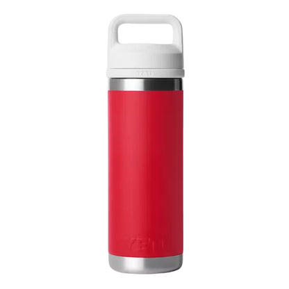 A photo of the Yeti Rambler 18 oz Bottle w/ Chug Cap in colour red and white.