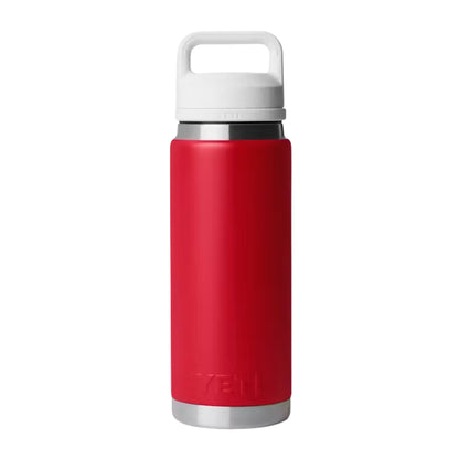 A photo of the Yeti Rambler 26 oz Bottle w/ Chug Cap in colour red and white.