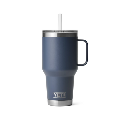 A photo of the Yeti Rambler 35oz Straw Mug in colour Navy