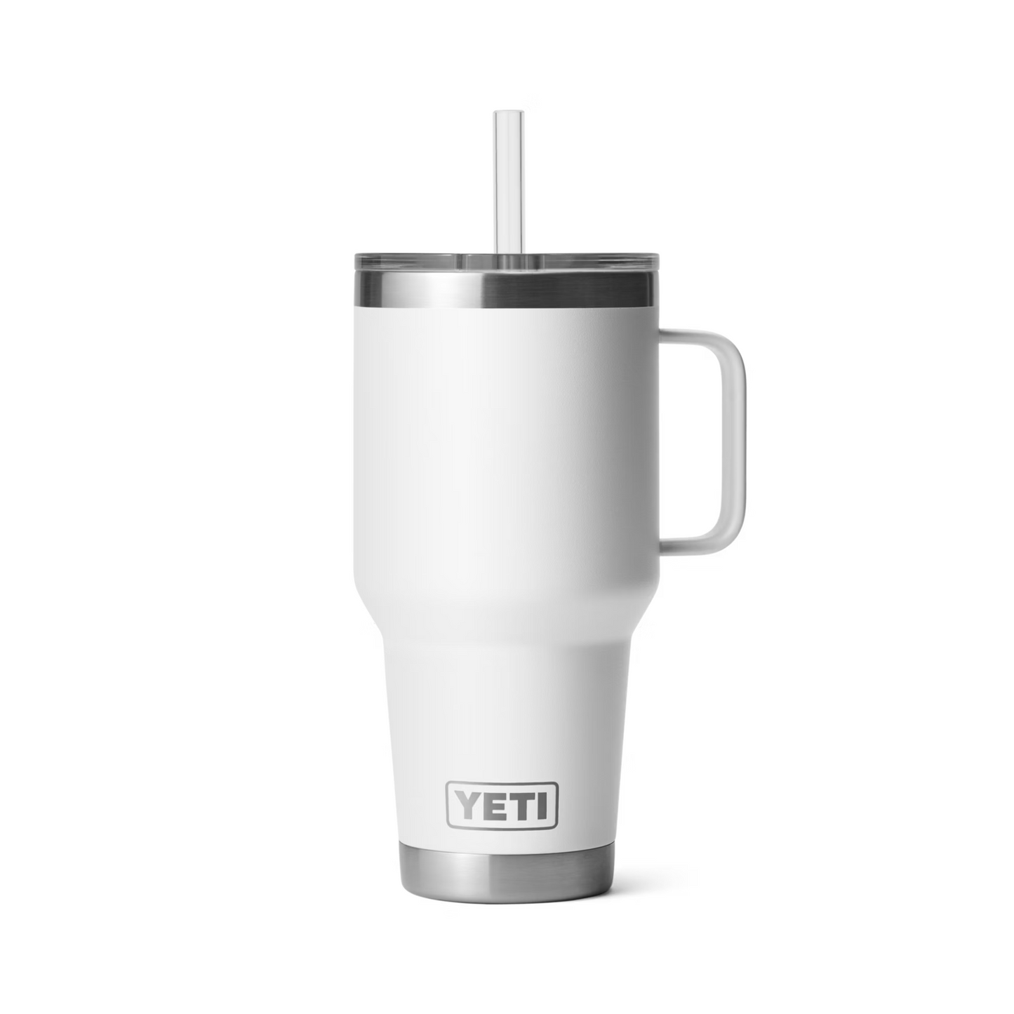 A photo of the Yeti Rambler 35oz Straw Mug in colour White