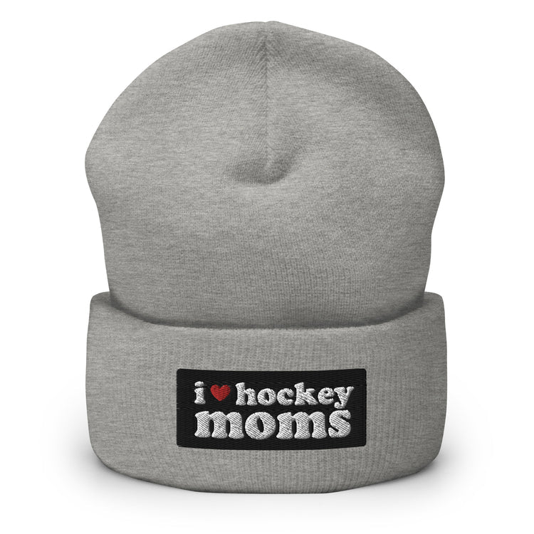 Hockey Benders I Heart Hockey Moms Beanie in grey