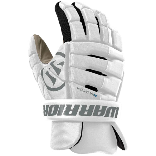 A photo of the Warrior EVO FB Field lacrosse gloves in colour white front view
