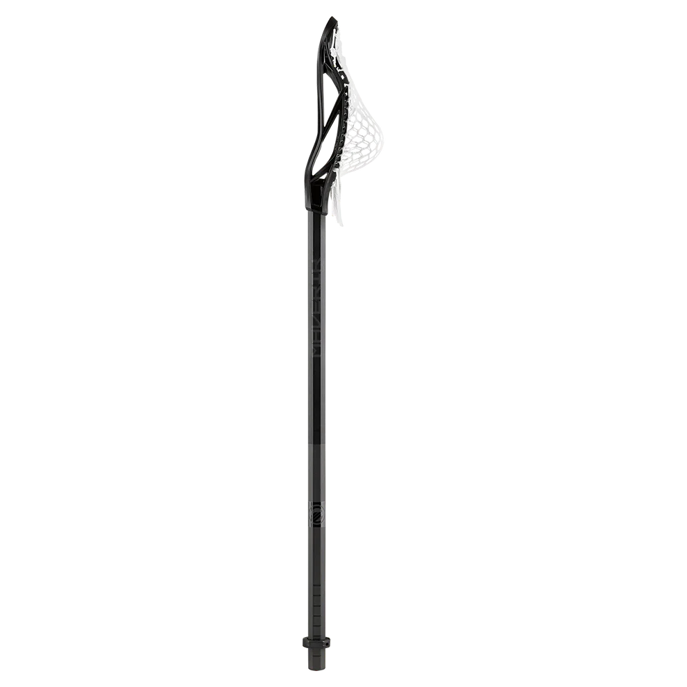 A photo of a Maverik Kinetik Carbon Complete Lacrosse Stick in colour black side view