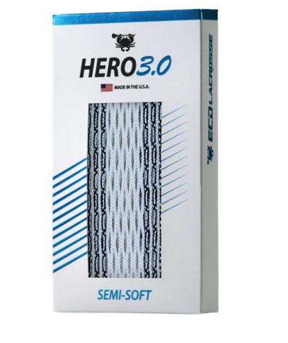 A photo of the ECD Lacrosse Hero 3.0 Semi-Soft Mesh in package.