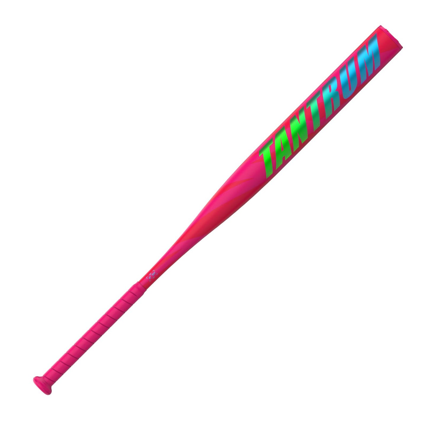A photo of the Easton Tantrum Balanced 13" 1-Piece Slo-Pitch Softball Bat (2026) in colour red with green and blue text.