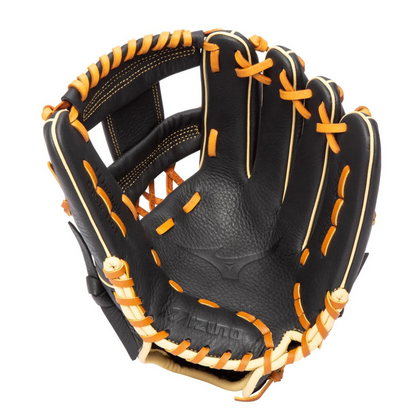 Mizuno Prospect Select 11" Infield Baseball Glove in colour black and orange