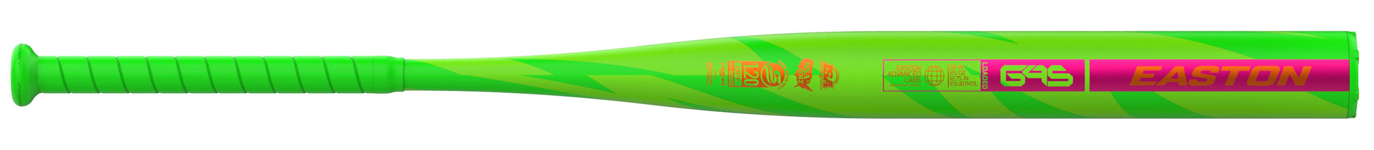 A photo of the Easton Tantrum Balanced 12.75" 1-Piece Slo-Pitch Softball Bat (2026) in colour green with red text.