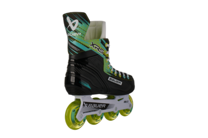 A photo of the Bauer XRS RH Intermediate Roller Skate in colour black and green.