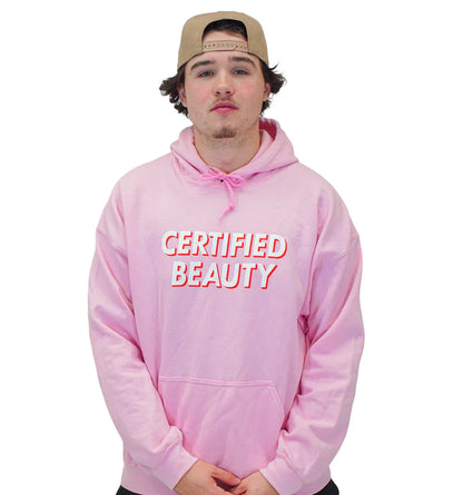 Hockey Benders Certified Beauty Hoodie in pink on a model