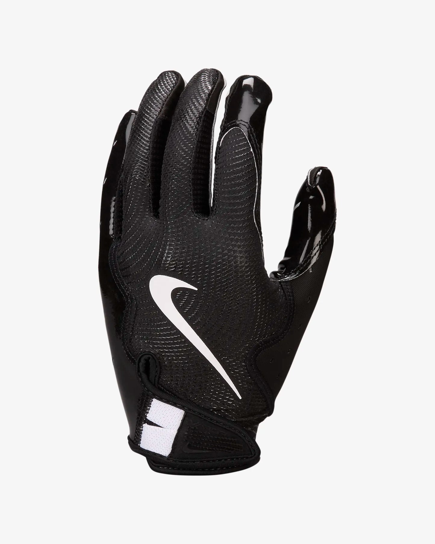 A photo of the Nike Vapor Jet 8.0 Football Gloves in colour black with white nike check