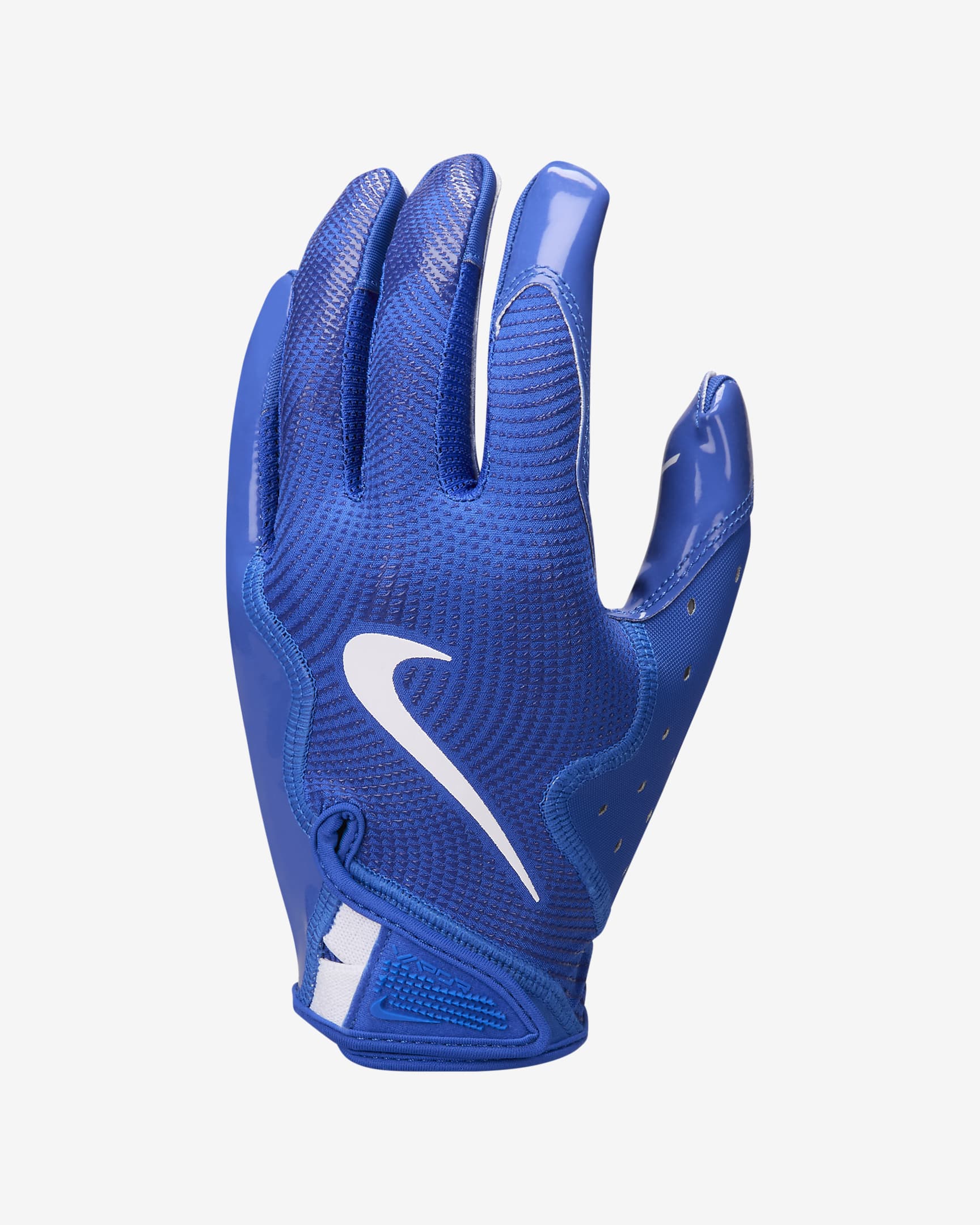 A photo of the Nike Vapor Jet 8.0 Football Gloves in colour blue with white nike check