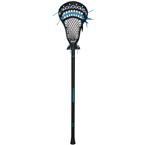 A photo of a Warrior EVO Junior Complete Lacrosse Stick length 37 inches in colour black front view