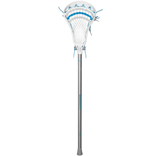 A photo of a Warrior EVO Junior Complete Lacrosse Stick length 37 inches in white colour side view