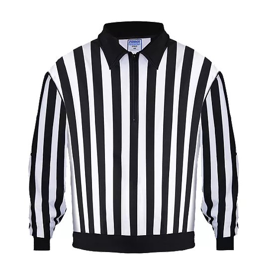 A photo of the Force Pro Linesman Officiating Jersey in black and white colour front view.