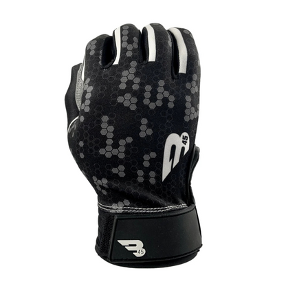 A photo of the The Knock Series B45 Batting Glove in colour black,  front view.