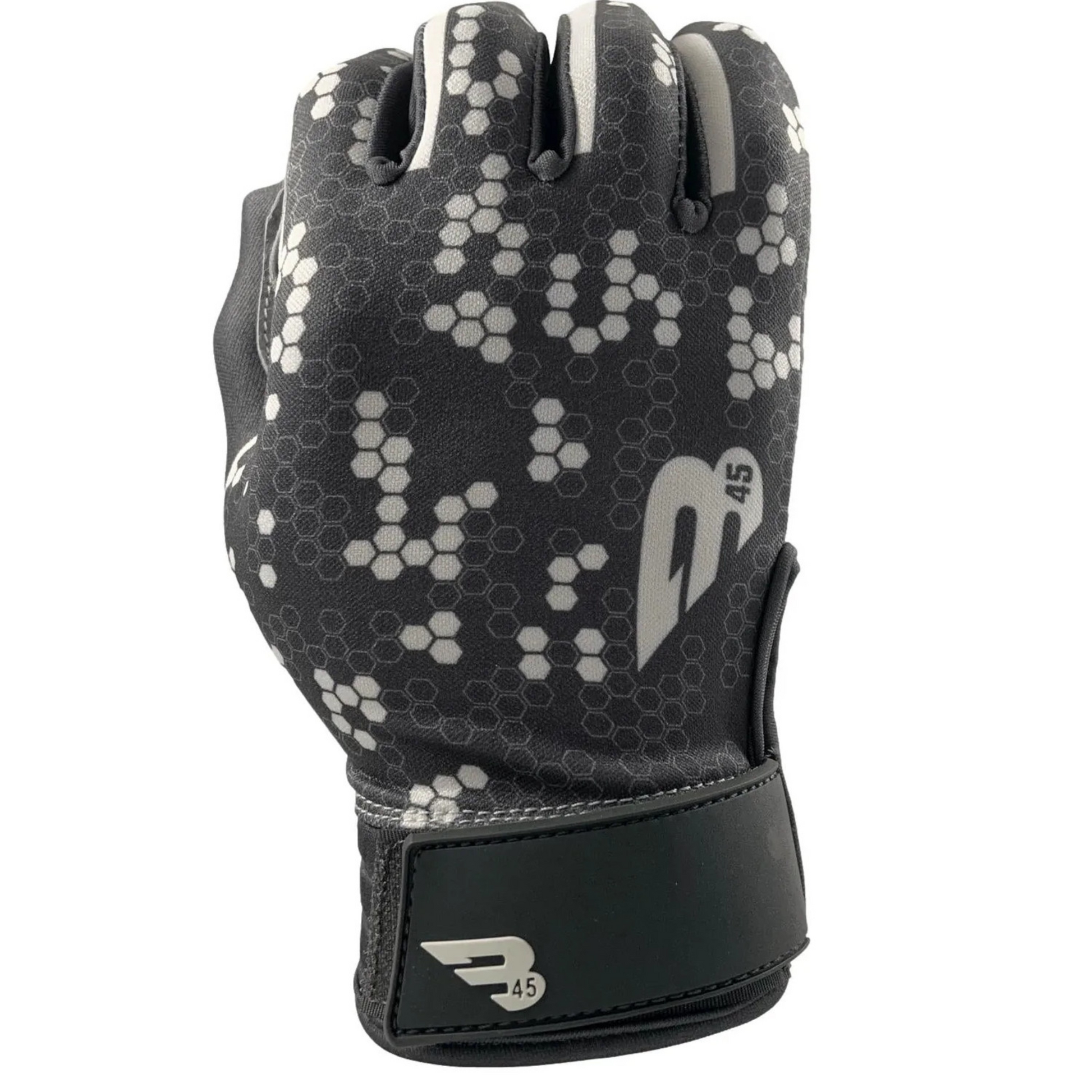 A photo of the The Knock Series B45 Batting Glove in colour grey, front view.