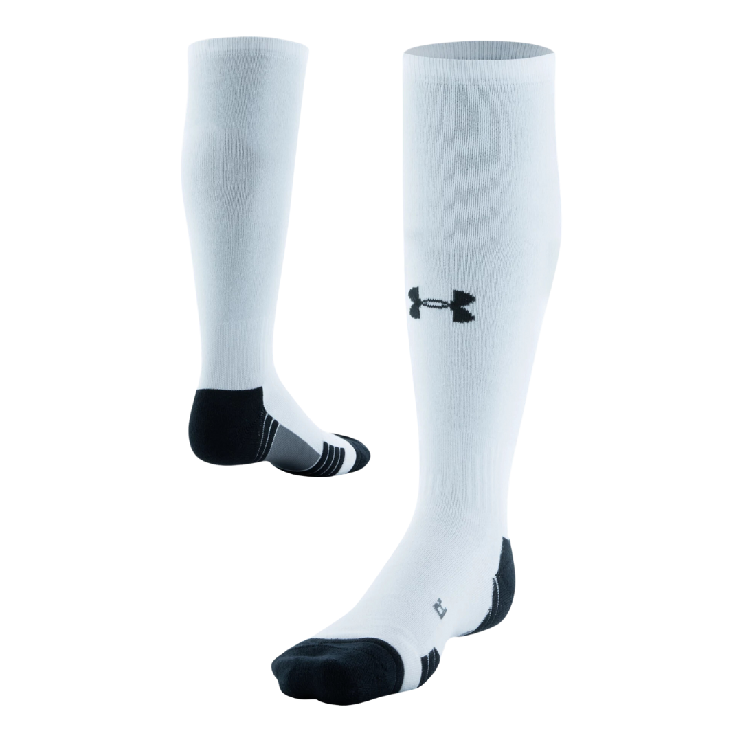 A photo of the Under Armour Soccer Socks in colour white.