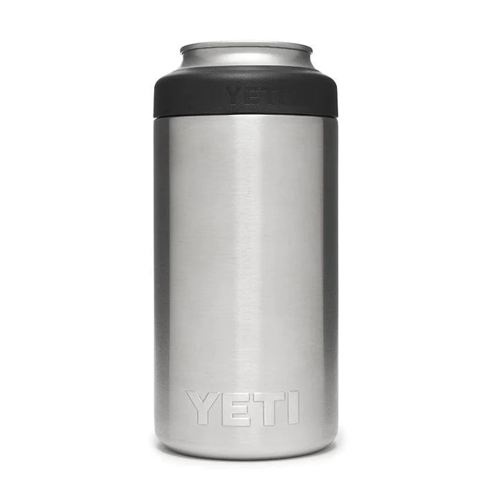 A photo of the Yeti Rambler 473 ml (16 oz.) Colster Tall Can Insulator in Stainless Steel